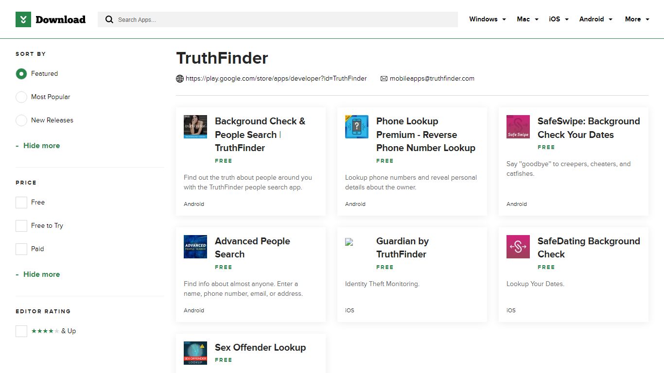 TruthFinder - CNET Download